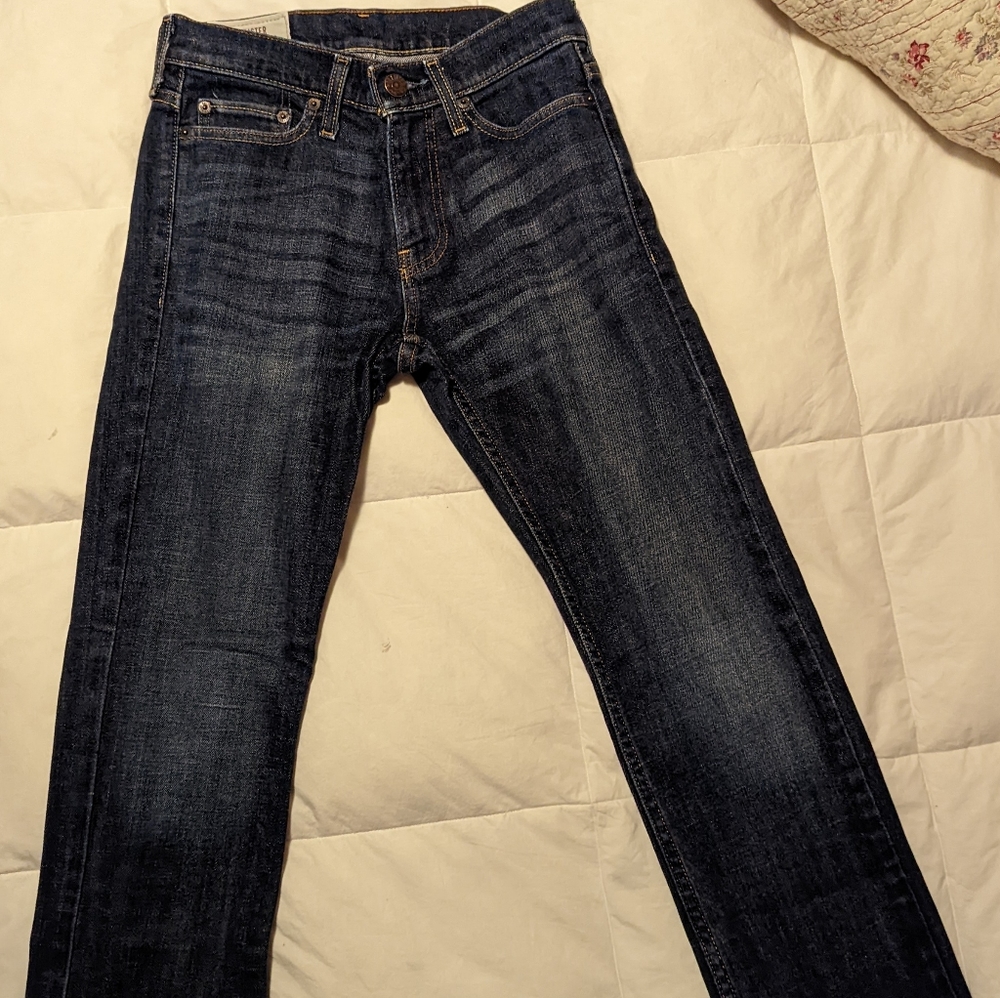 HOLLISTER men's jeans Slim Straight Distressed Dark indigo